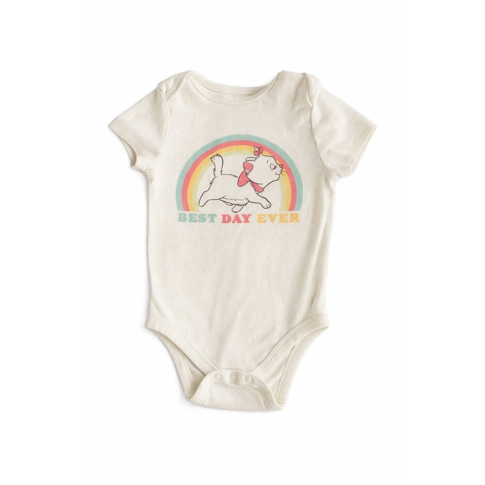 Disney Baby Onesie 12M Marie Cat Rainbow “Best Day Ever” Jumping Beans